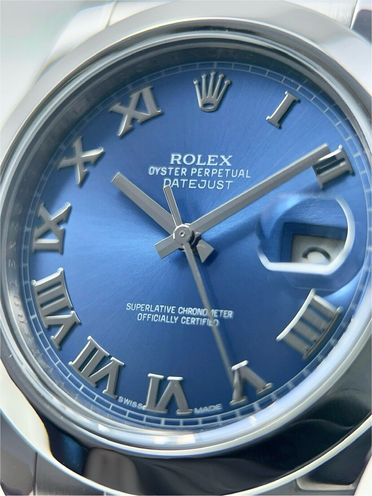 Rolex Datejust Steel Roman Blue Dial 41mm Automatic Men’s Watch 116300