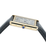 Cartier Tank Solo 18k Yellow Gold Silver Dial 27mm Quartz Men's Watch W5200004