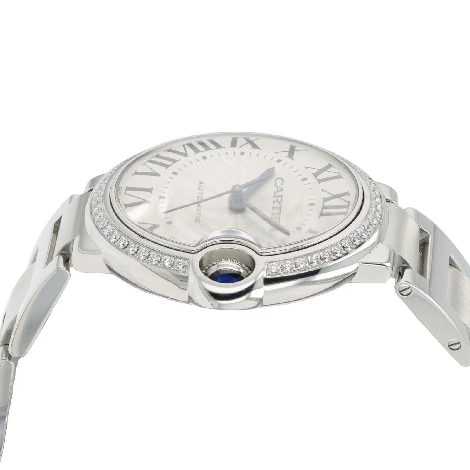 Cartier Ballon Bleu Diamonds Stainless Steel 36mm Auto Unisex Watch W4BB0017