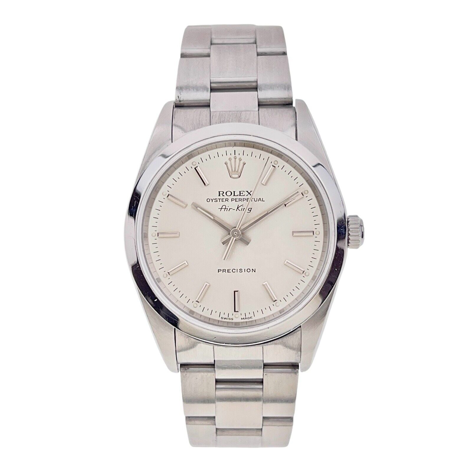 Rolex Air King Stainless Steel 34mm Automatic Silver Dial Men’s Watch 14000