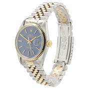 Rolex Datejust Blue Dial 18k Yellow Gold & Steel 36mm Automatic Mens Watch 16013