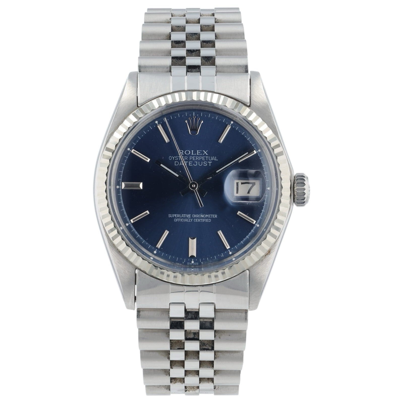 Rolex Datejust Blue Dial Stainless Steel 36mm Automatic Men's Watch 1601
