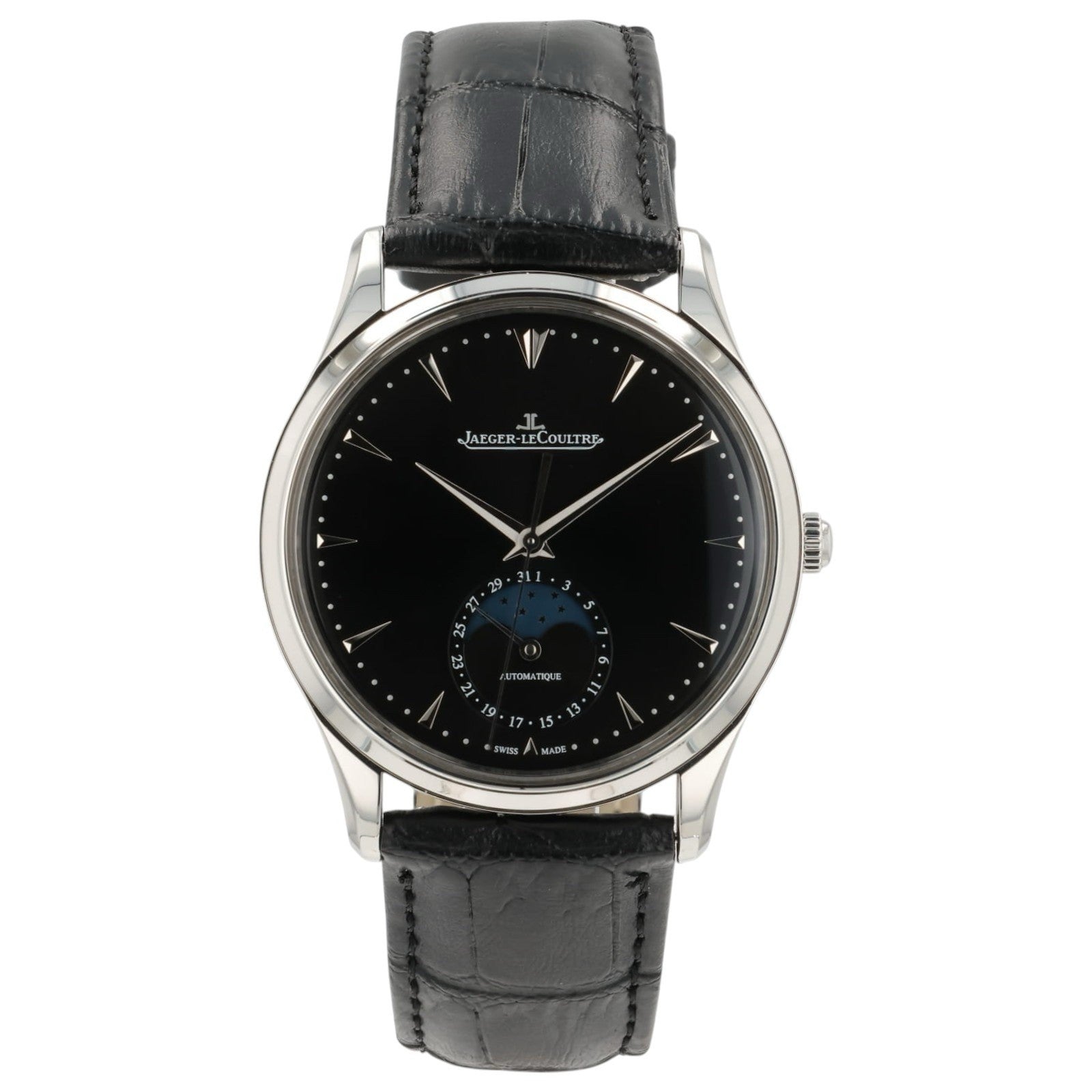 2020s Mint Jaeger LeCoultre Q1368470 Master Ultra Thin Moon 39mm Steel Watch