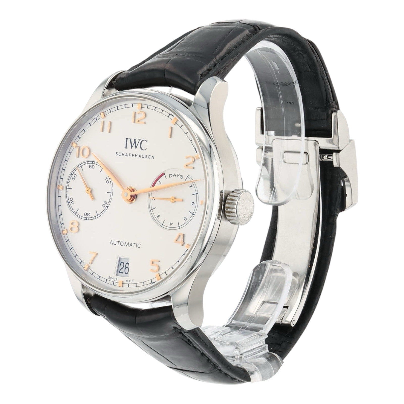 IWC Portuguese Stainless Steel Silver Dial 42.3mm Automatic Mens Watch IW500704