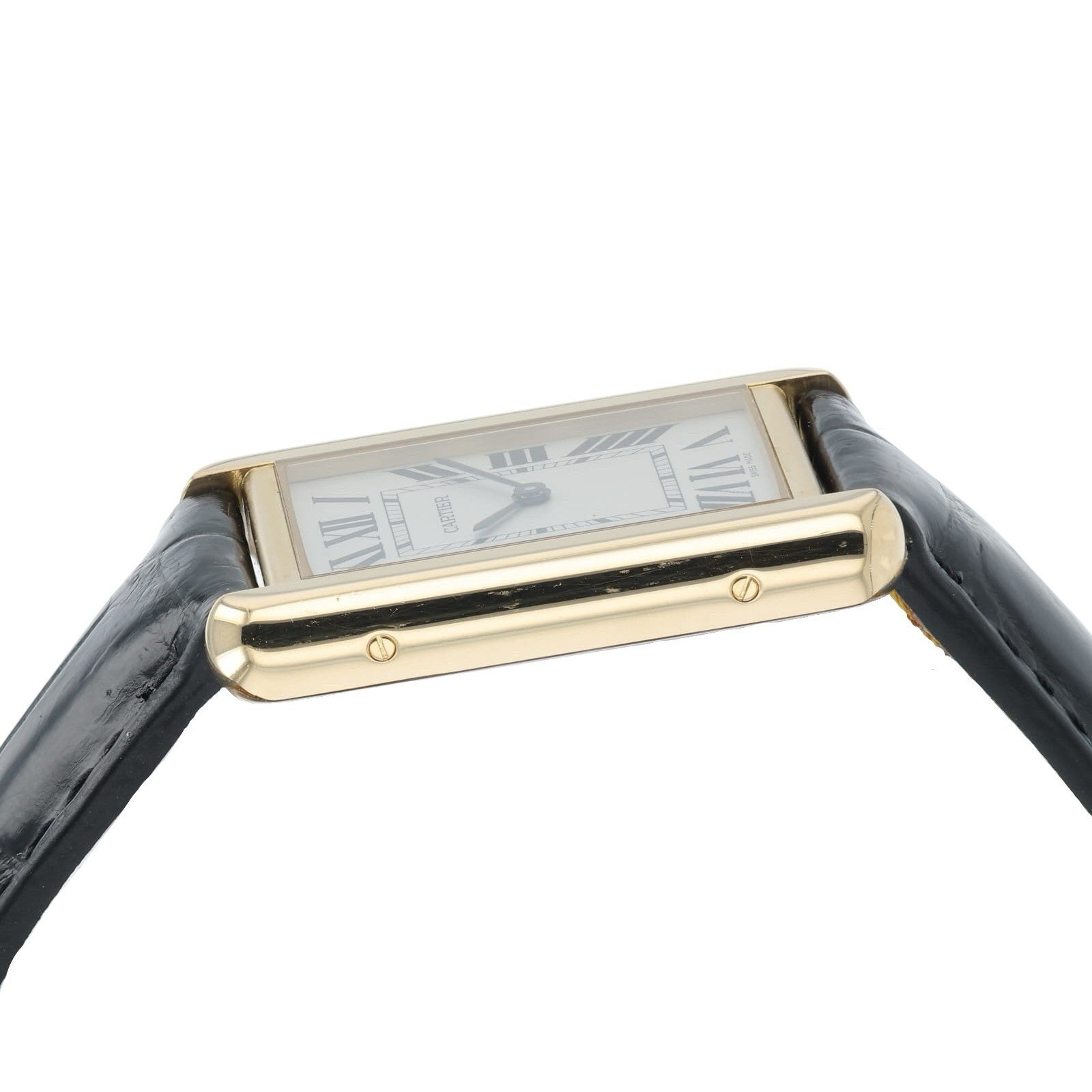 Cartier Tank Solo 18k Yellow Gold Silver Dial 27mm Quartz Men's Watch W5200004