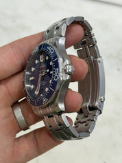 2021 Omega Seamaster Wave 300m Diver Blue Ceramic Watch 210.30.42.20.03.001