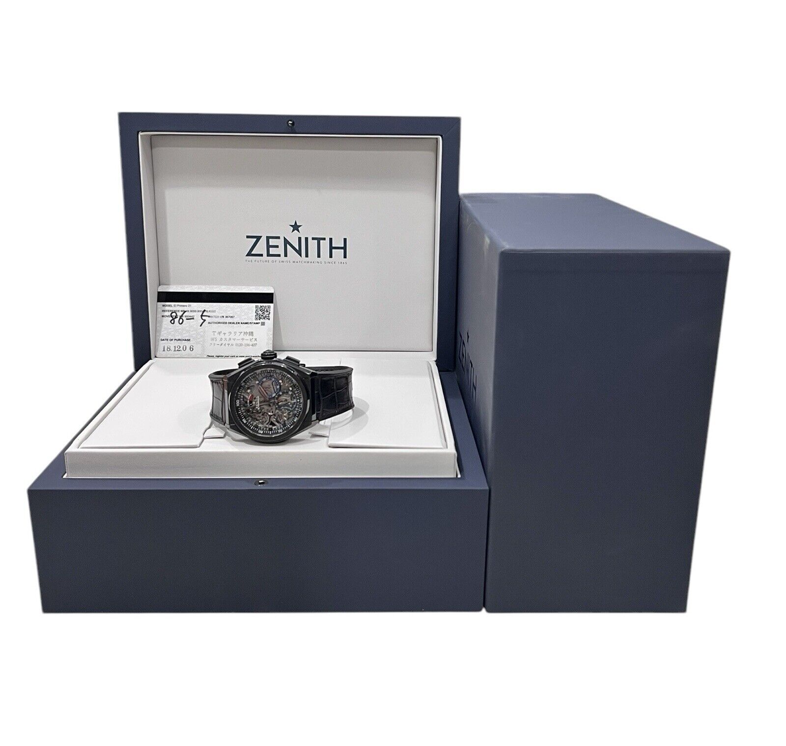 Zenith Defy El Primero Ceramic Skeleton Dial 45mm Automatic Mens 49.9000.9004