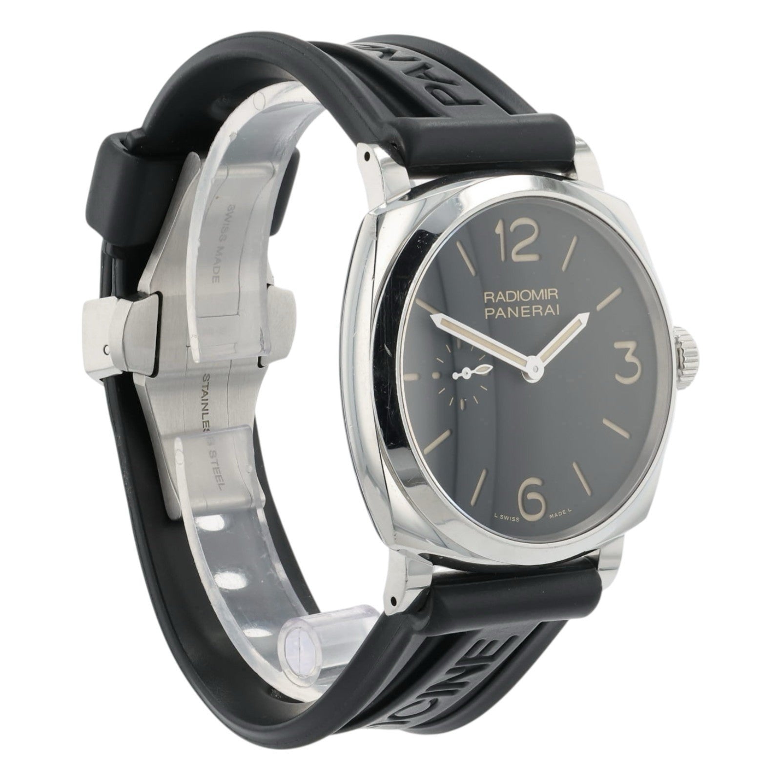 Panerai Radiomir Black Dial Stainless Steel 42mm Manual Wind Mens Watch PAM00512