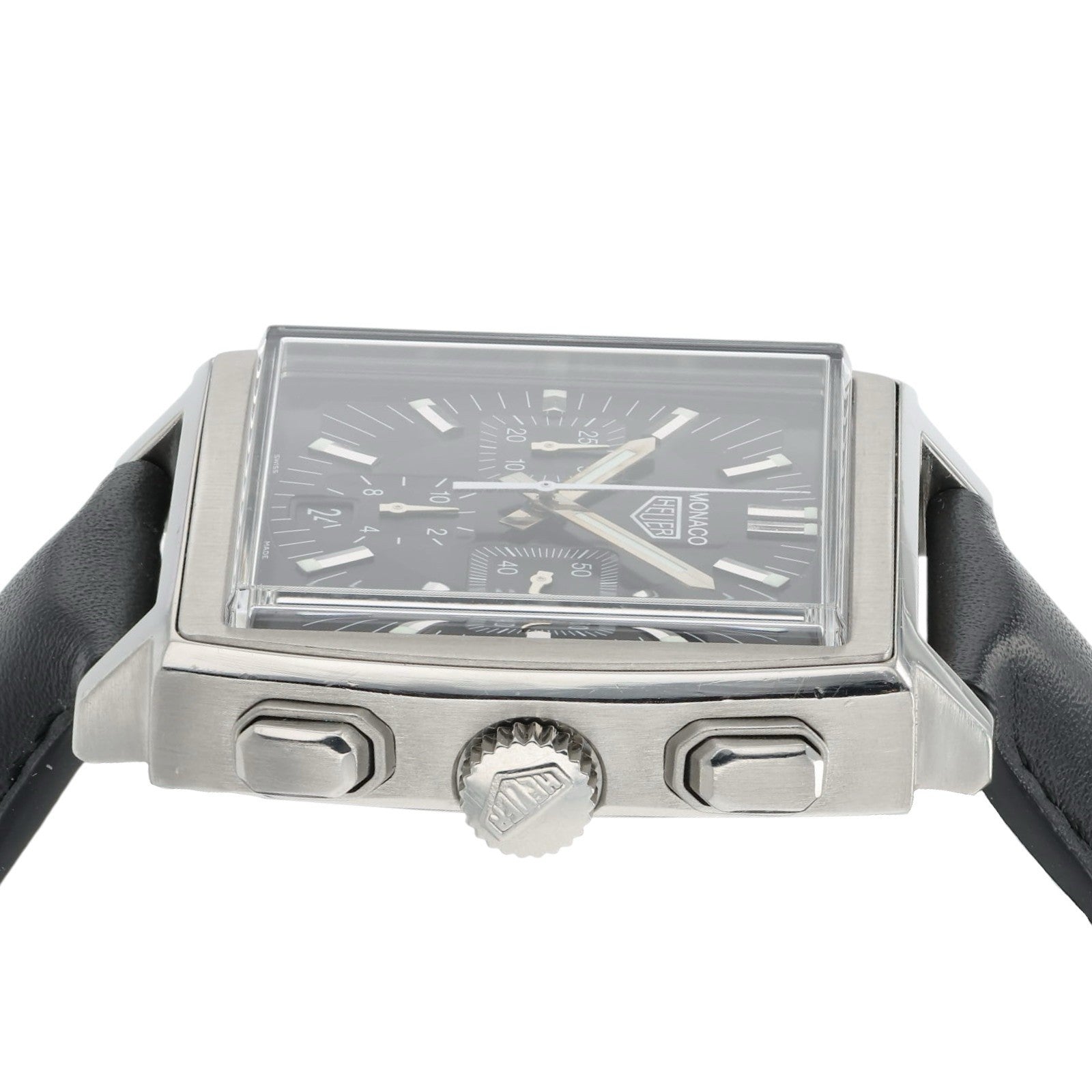Tag Heuer Monaco Black Dial Stainless Steel 38mm Automatic Mens Watch CS2111