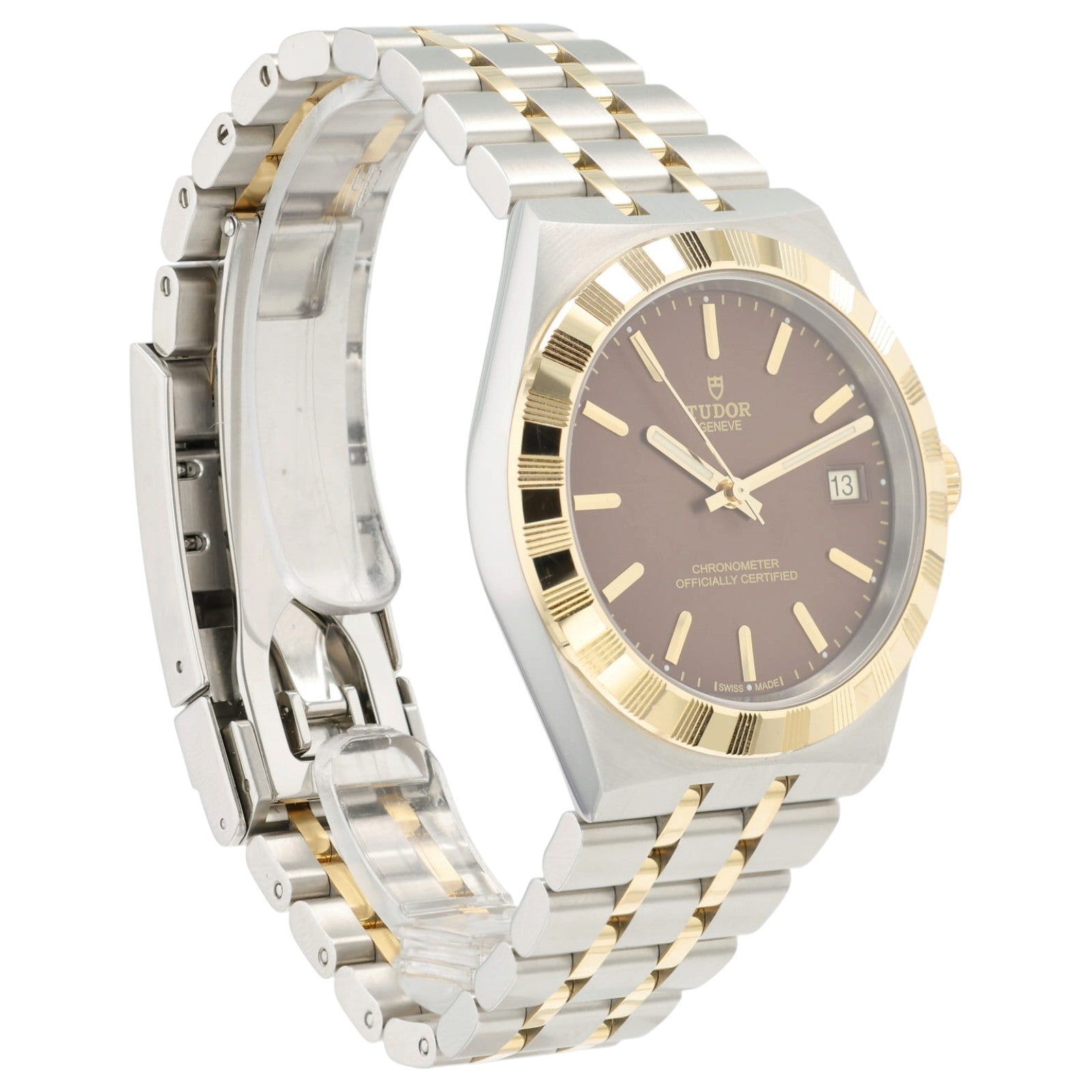 Tudor Royal Brown Dial Gold and Steel 36mm Automatic Mens Watch 2836C1A3
