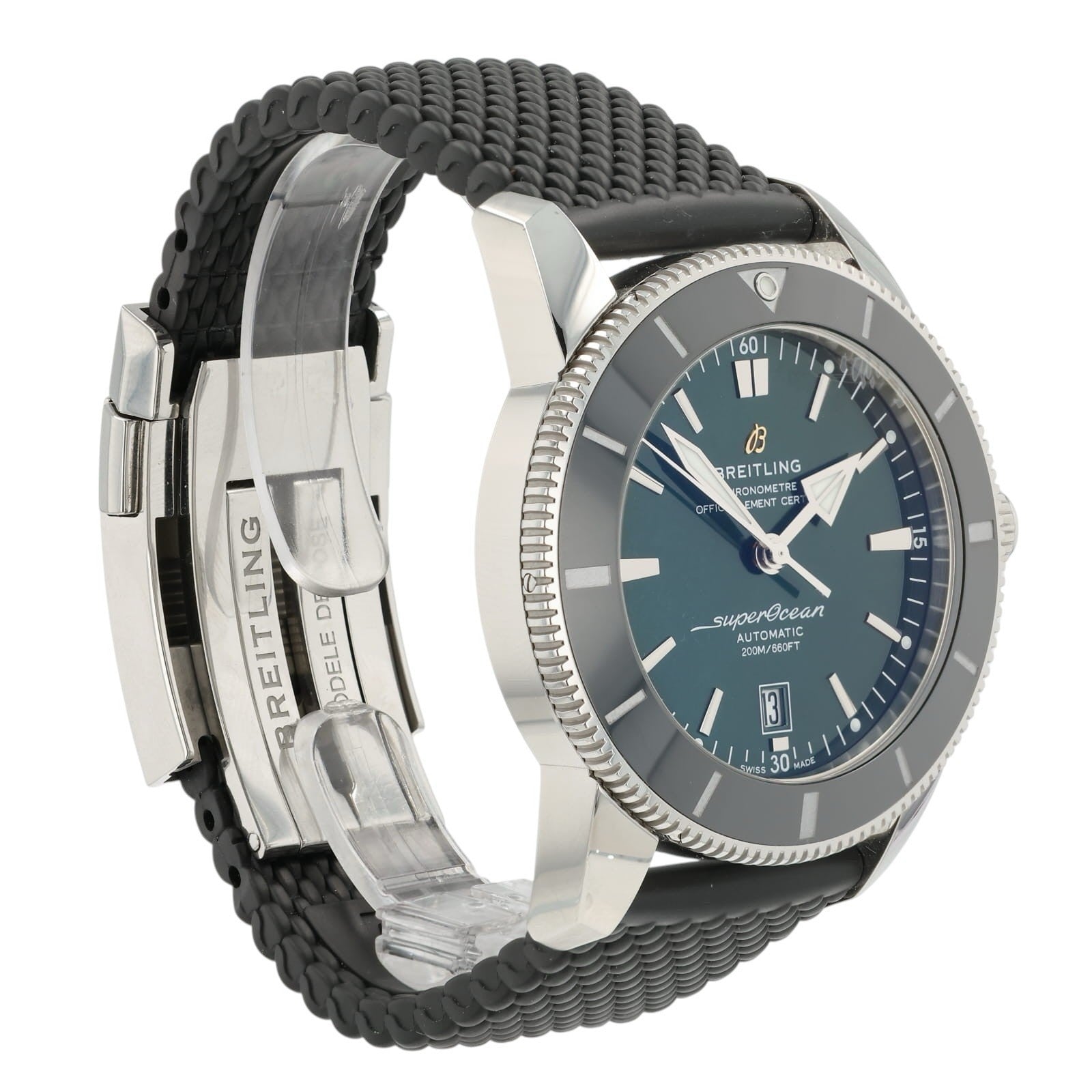 Breitling Superocean Green Dial Stainless Steel 46mm Automatic Mens Watch AB2020
