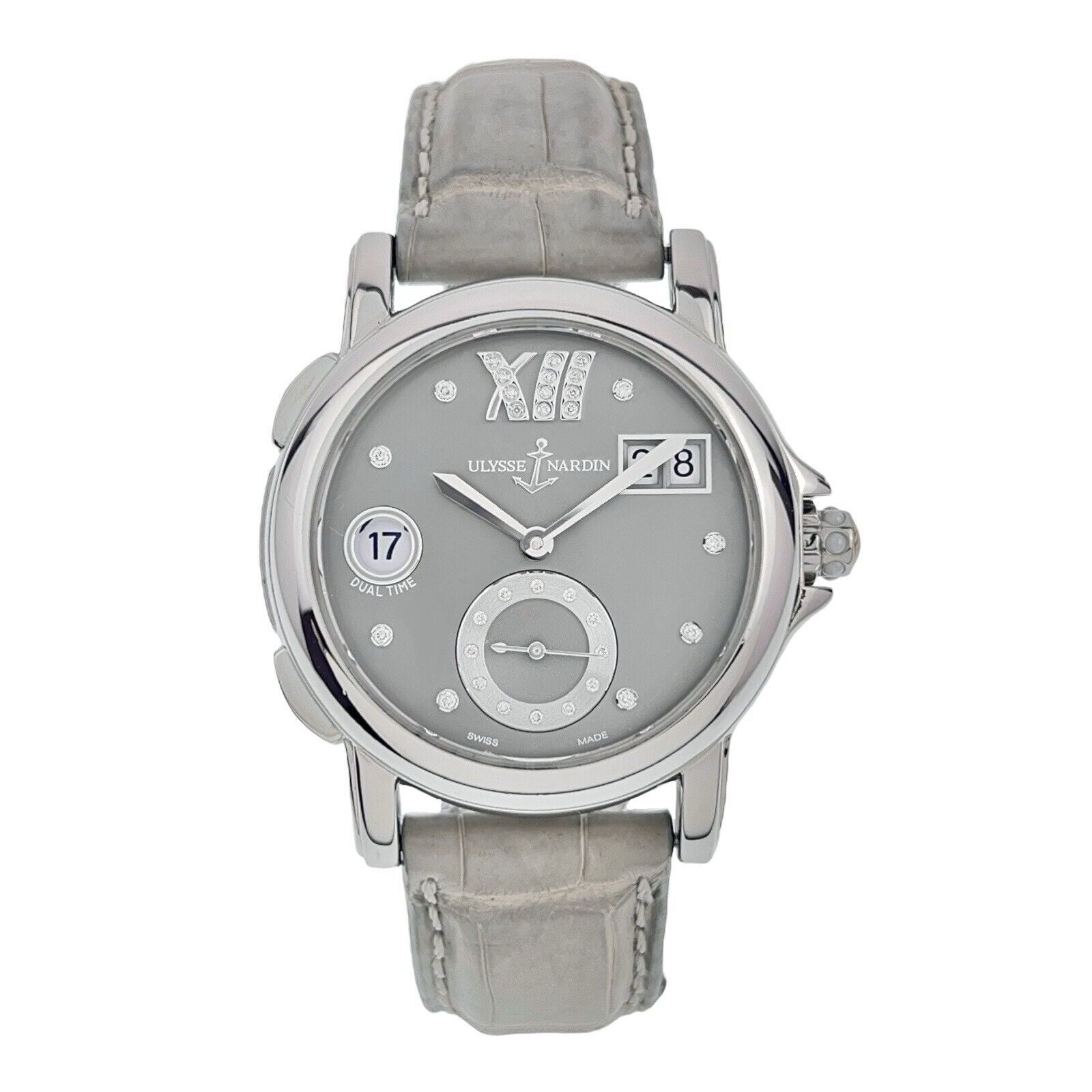 Ulysse Nardin Dual Time Steel Gray Dial 37mm Automatic Women's Watch 243-22