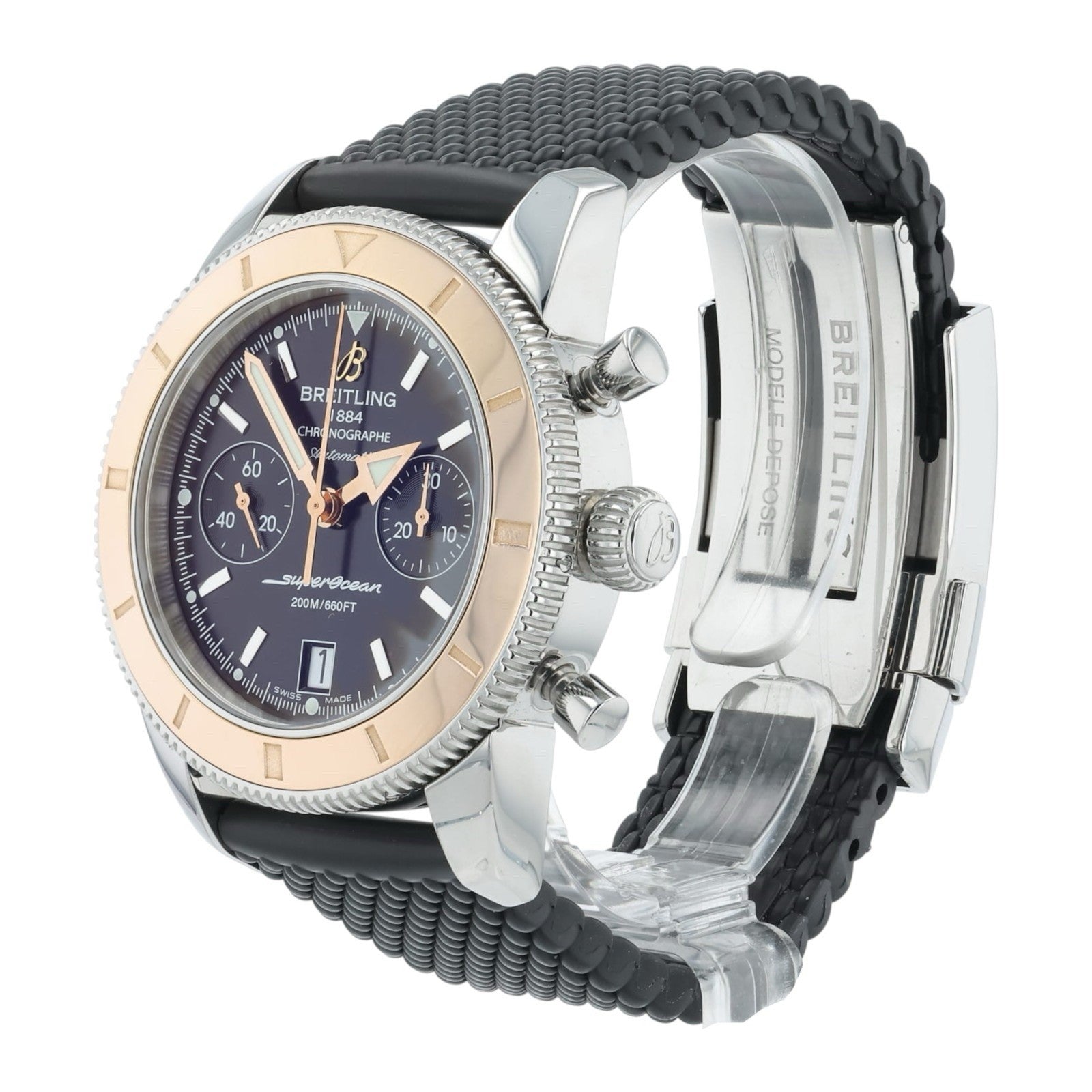 Breitling Superocean Steel & Gold Black Dial 44mm Automatic Mens Watch U23370