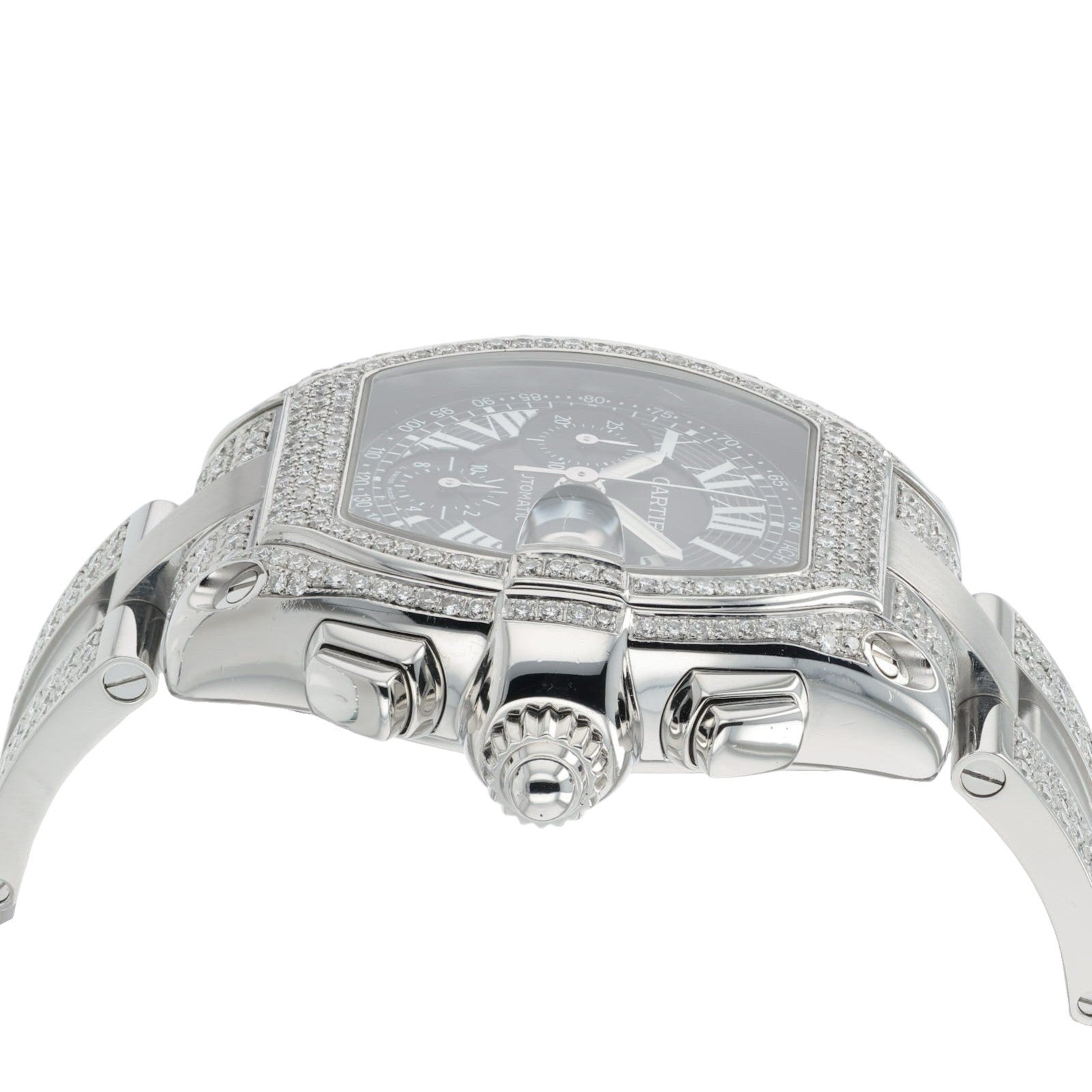 Cartier Roadster Black Dial Steel Diamond 40mm Automatic Men’s Watch W62007X6