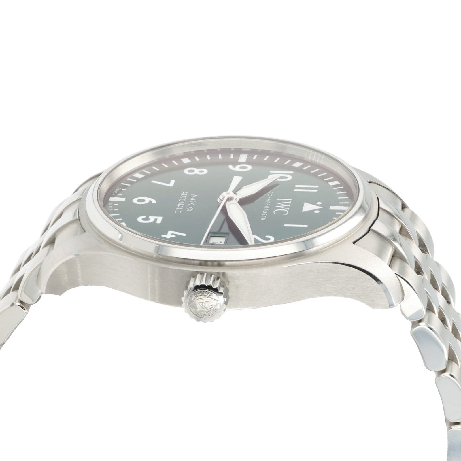 IWC Pilot Mark XX Green Dial Date Stainless Steel 40mm Auto Men's Watch IW328206