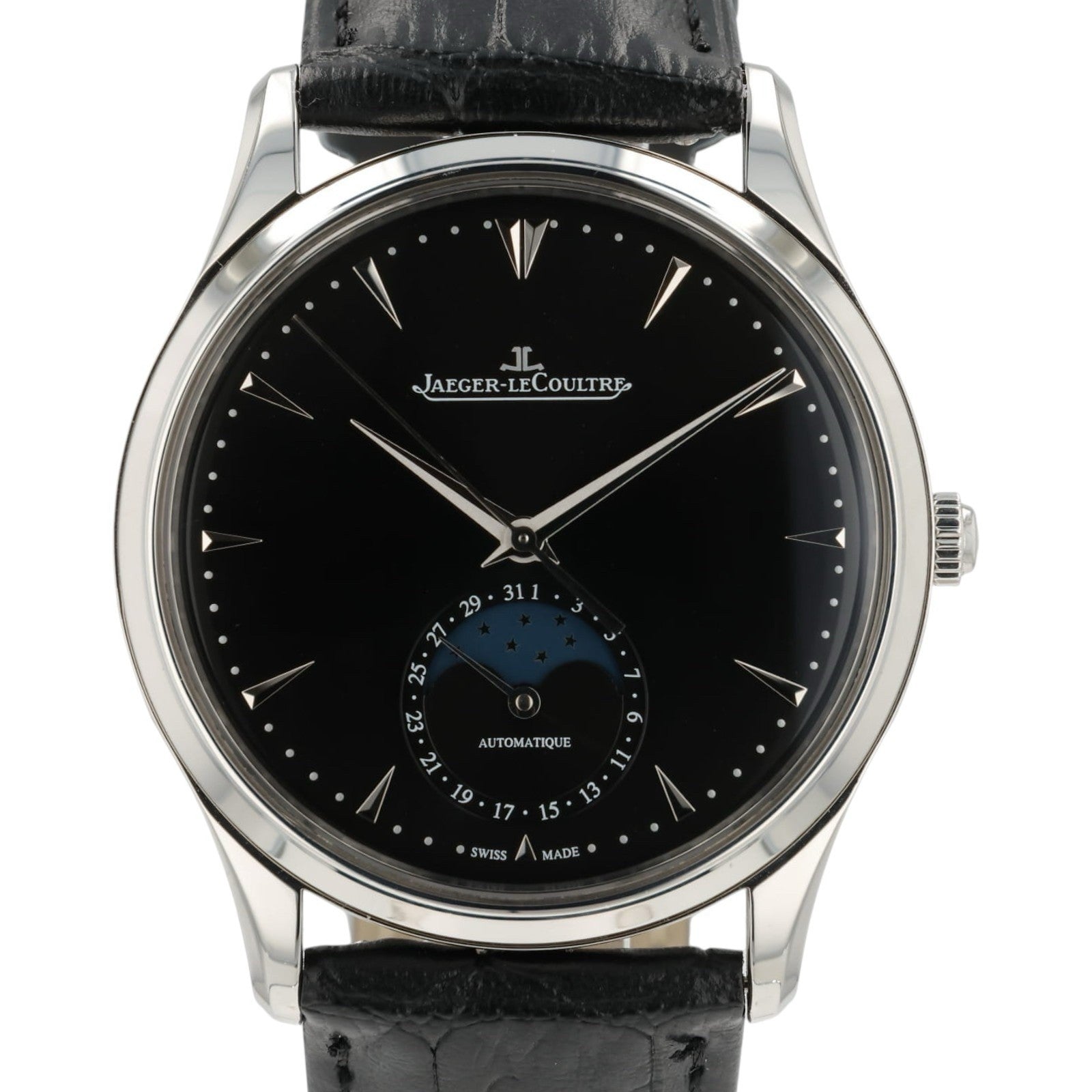 2020s Mint Jaeger LeCoultre Q1368470 Master Ultra Thin Moon 39mm Steel Watch