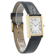 Cartier Tank Solo Silver Dial 18k Yellow Gold 27x35mm Quartz Men’s Watch 3167