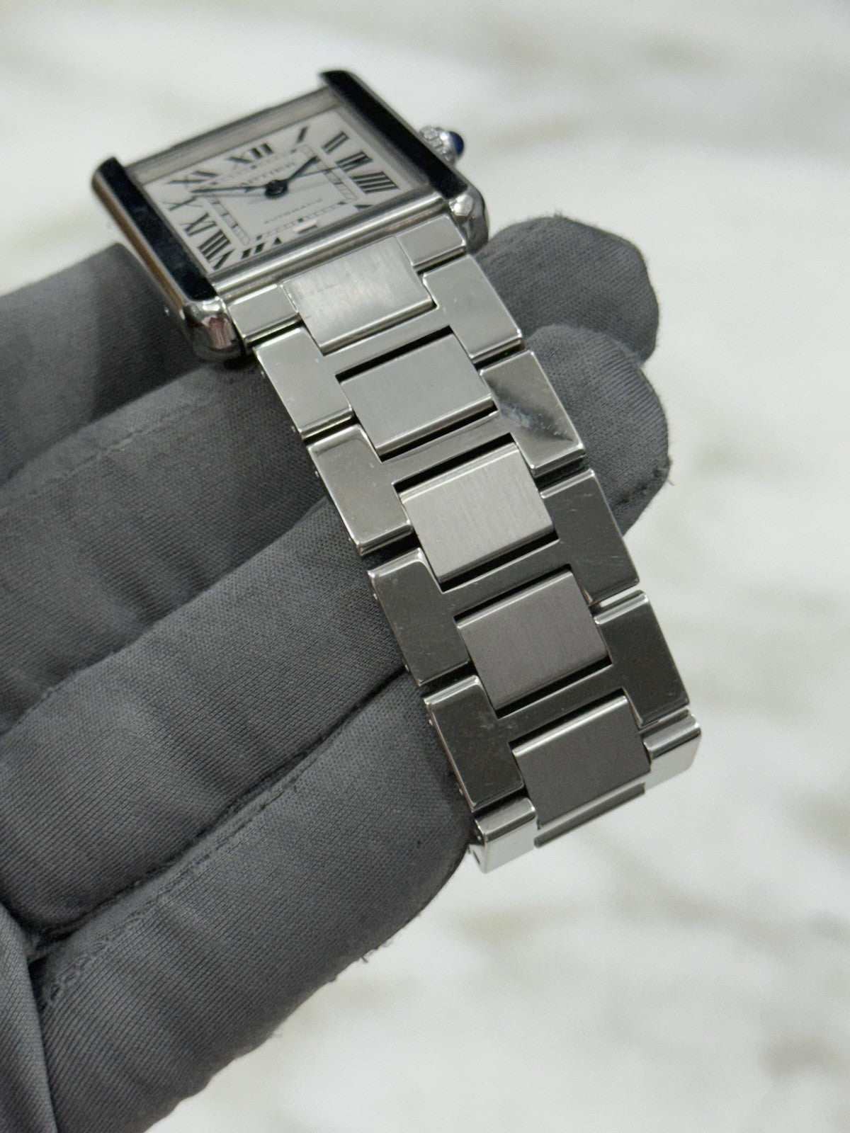 Cartier Tank Solo Date XL Roman Stainless Steel 31mm Automatic Men’s Watch 3515