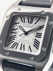 Cartier Santos 100 Steel White Dial 34mm Automatic Movement Men’s Watch 2878