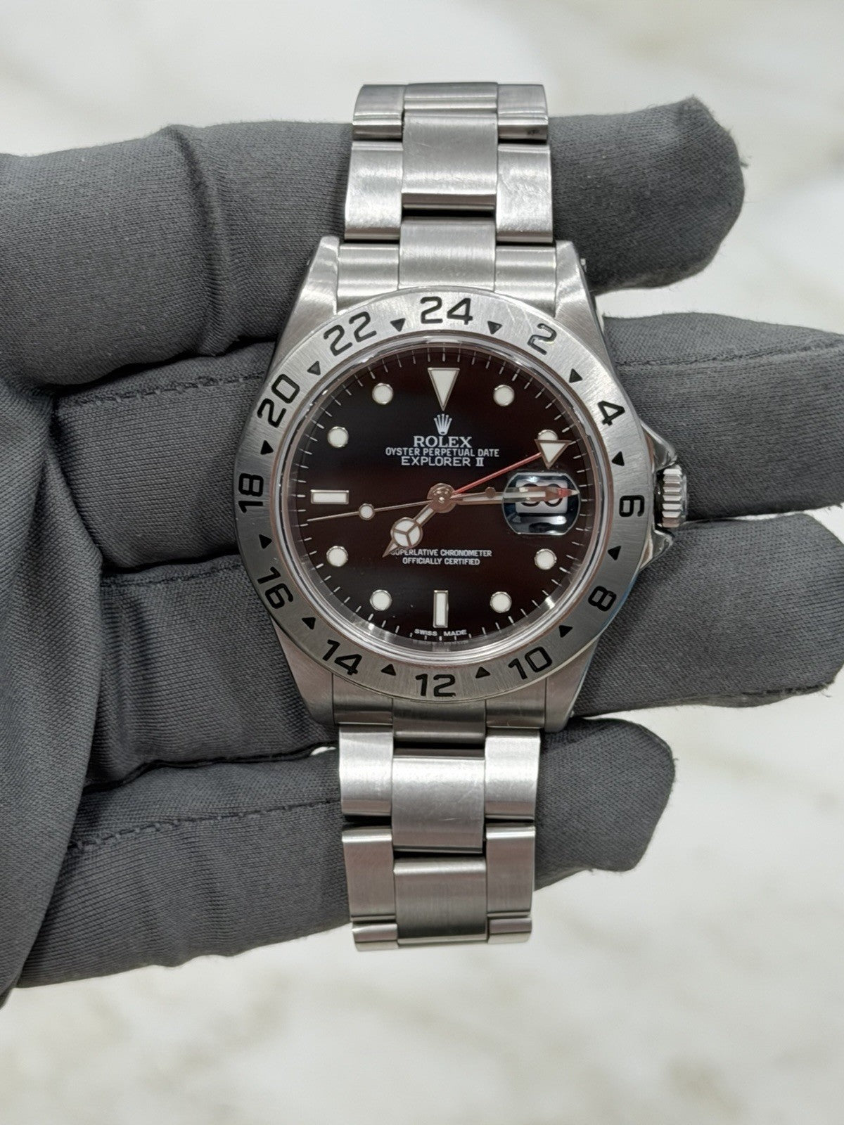 Rolex Explorer II Stainless Black Dial 40mm Auto Men's Watch 16570