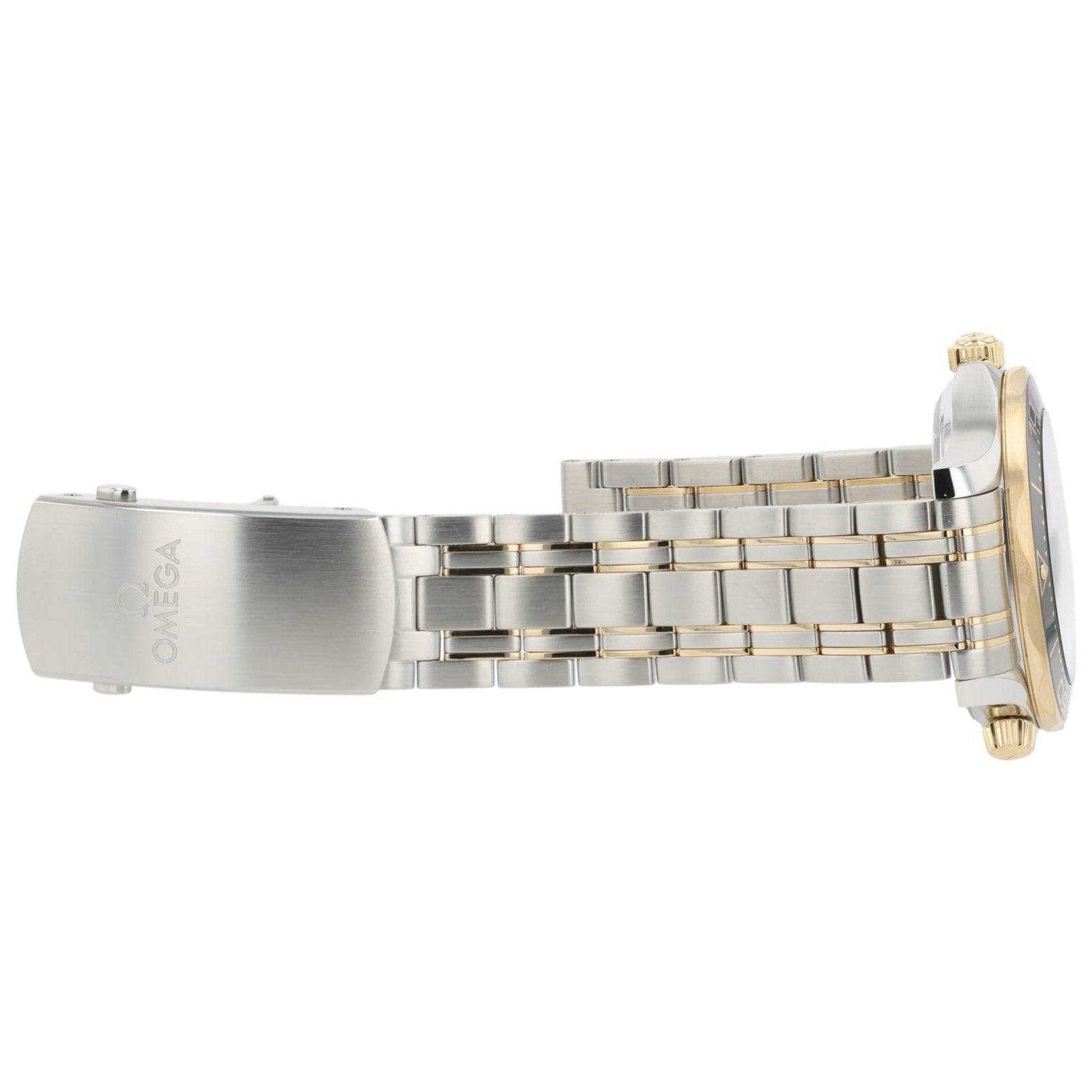 Omega Two-Tone Seamaster Black Dial Gold & Steel 42mm Mens 210.20.42.20.01.002