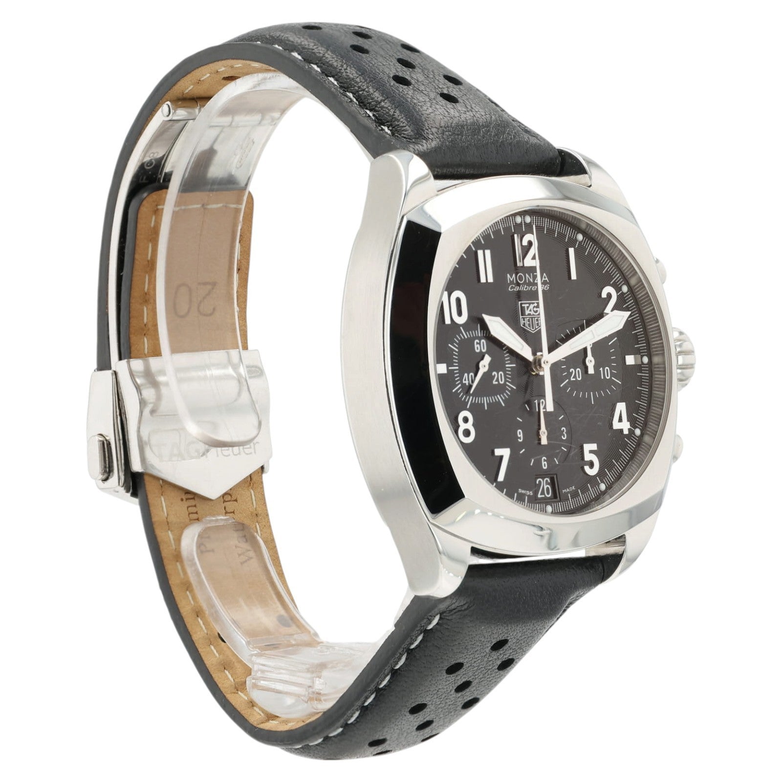 Tag Heuer Monza Black Dial Steel 38mm Automatic Chronograph Mens Watch CR5110