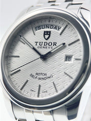 Tudor Glamour Day Date Steel Silver Color Dial 39mm Automatic Men’s Watch 56000