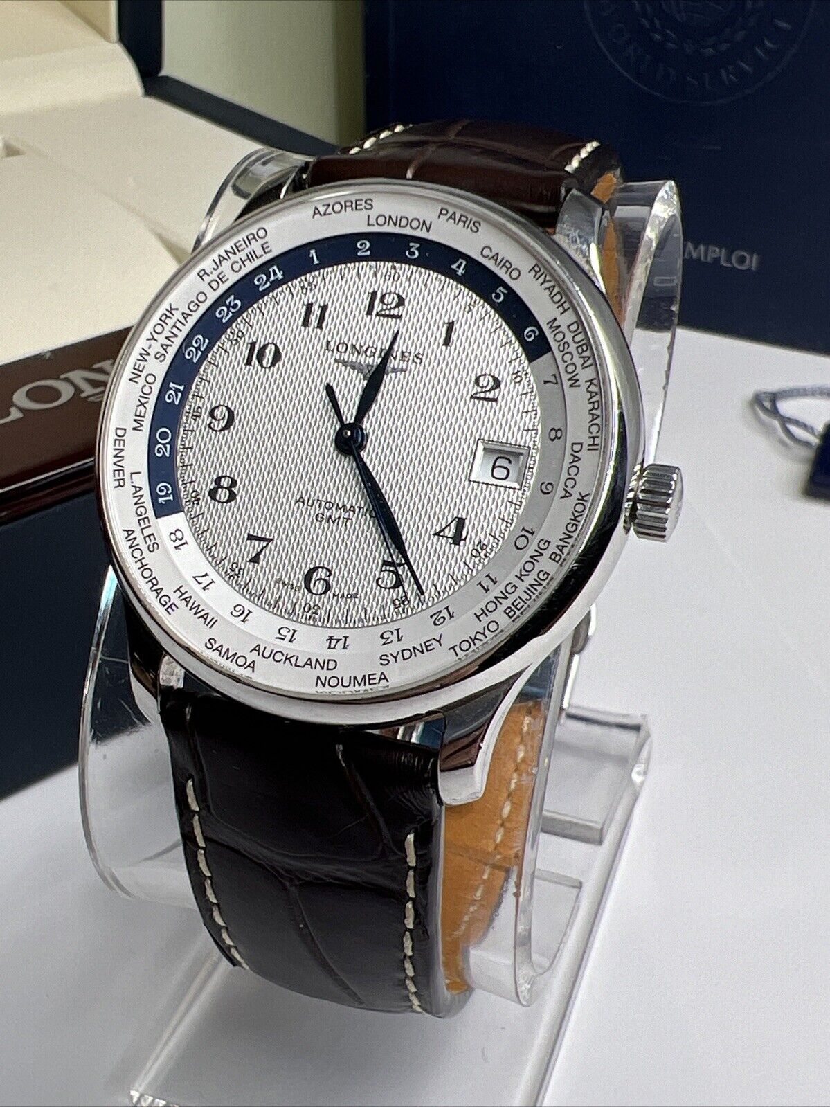 Longines Master Collection L2.631.4.70.3 Automatic GMT Date Watch w/ Box Papers