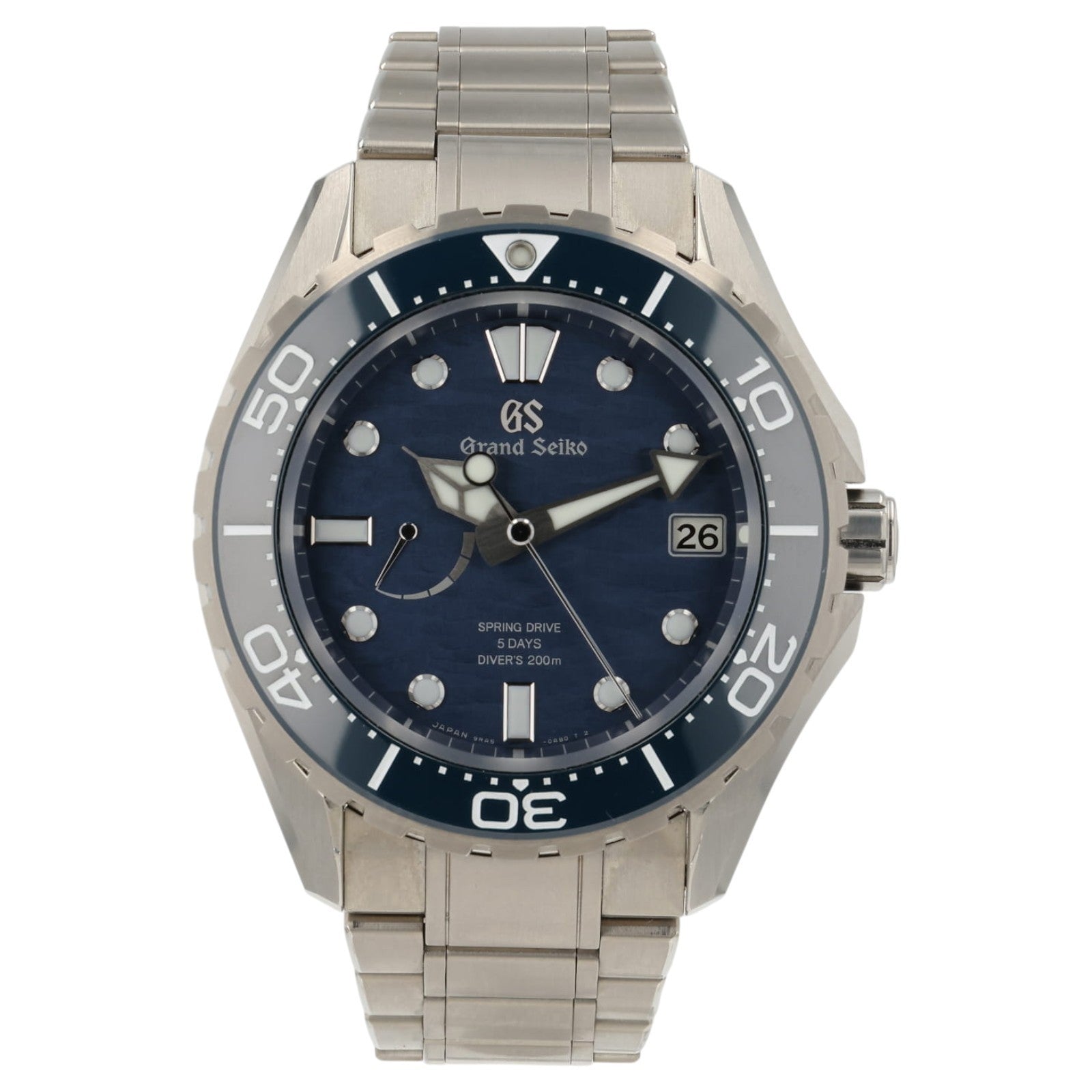 Grand Seiko Evolution 9 Blue Dial Titanium 43.8mm Automatic Mens Watch SLGA023