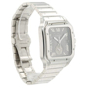 Cartier Santos Dual Time Gray Dial Steel 40.2mm Automatic Mens Watch WSSA0076