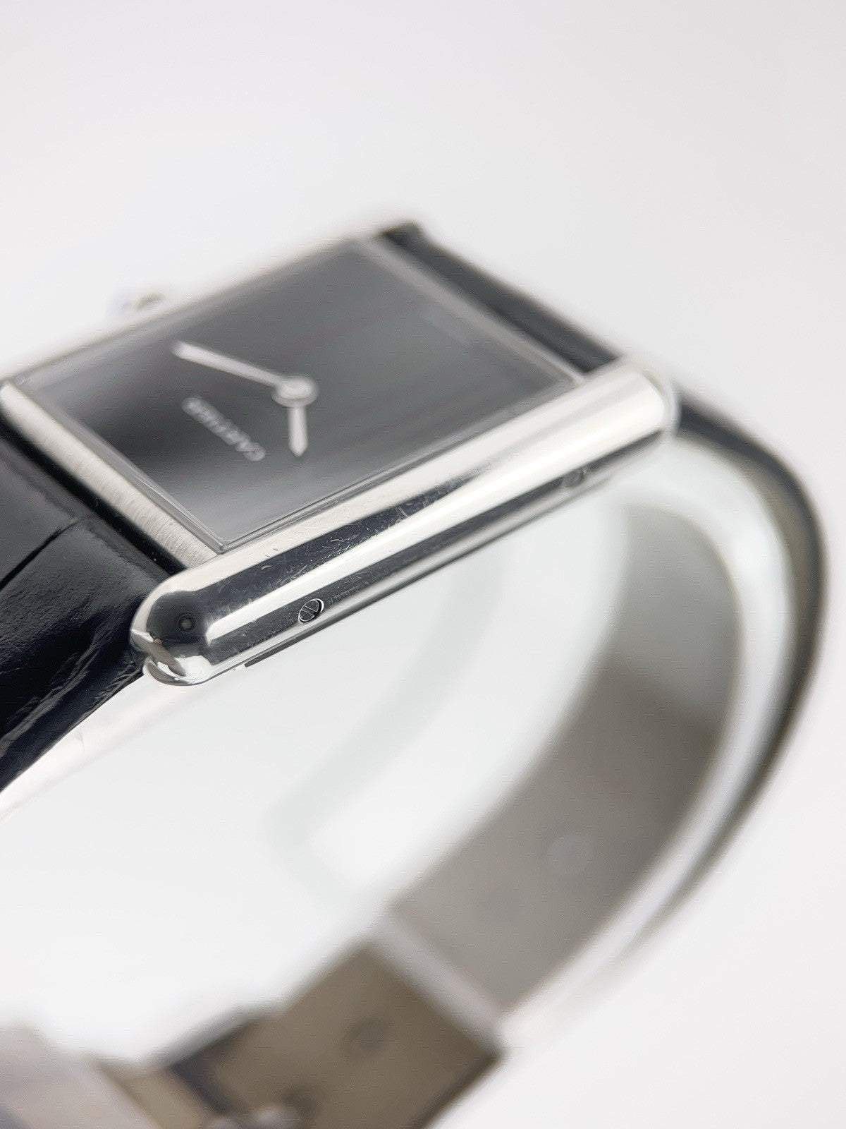 Cartier Tank Must Steel Black Dial 25mm Quartz Movement Unisex Watch WSTA0072