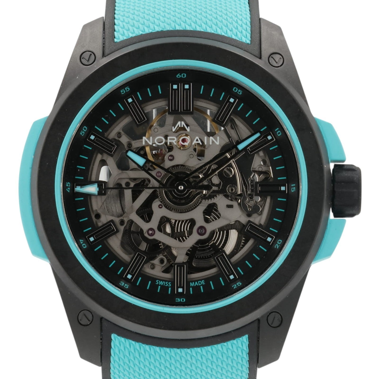 Norqain Wild One Blue Skeleton Dial Carbon 42mm Automatic Men's Watch NNQ3000