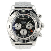 Breitling Chronograph GMT Black Dial Stainless Steel 47mm Automatic Mens AB0410