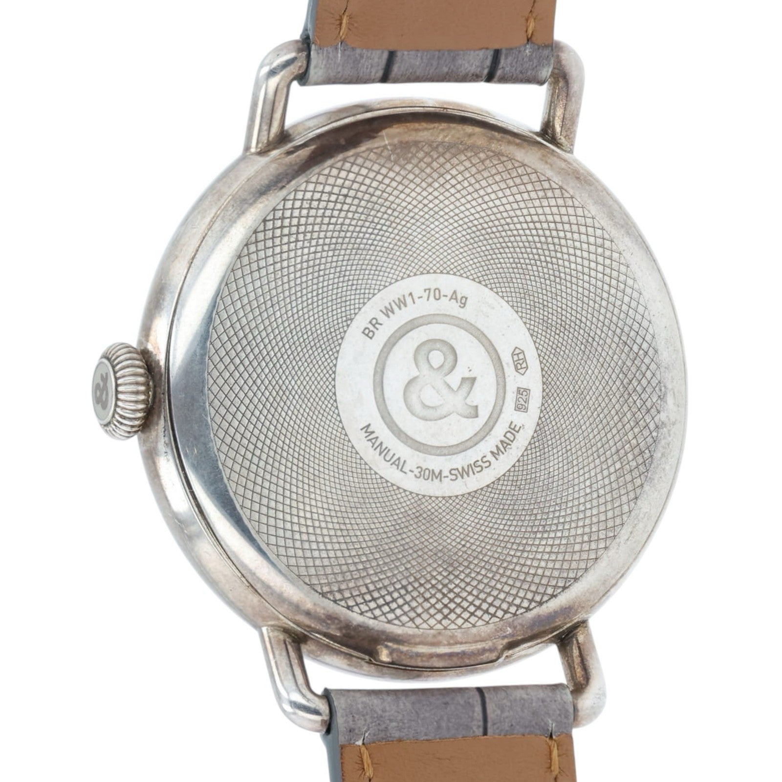 Bell & Ross Silver Dial Sterling Silver 41mm Manual Wind Mens Watch BR WW1-70-AG