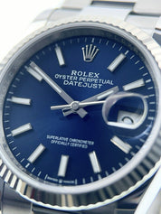 2024 Rolex Datejust Stainless Steel Blue Dial 36mm Automatic Men’s Watch 126234