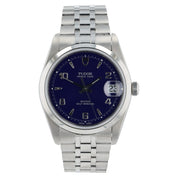 Tudor Prince Blue Dial Stainless Steel 34mm Automatic Movement Mens Watch 74000N