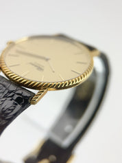 Chopard Geneve 18k Gold Champagne Dial 32mm Quartz Mens Watch 1077