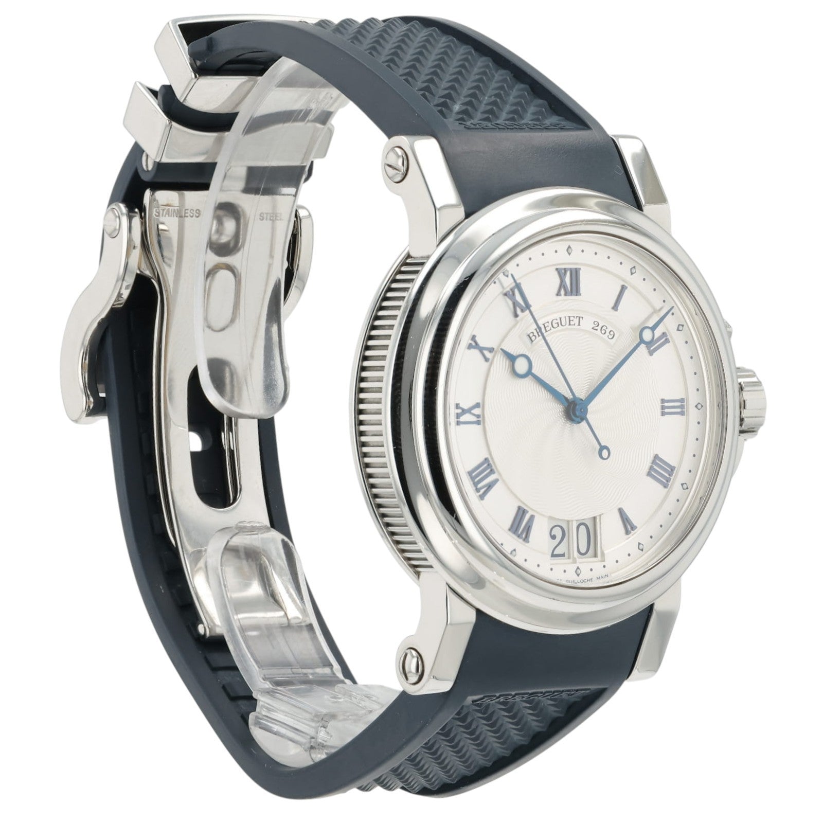 Breguet Marine Big Date Silver Dial Stainless Steel 39mm Automatic Mens 5817