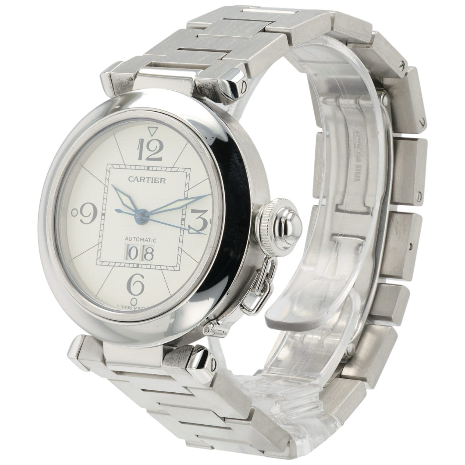Cartier Pasha White Dial Stainless Steel 35mm Automatic Men’s Watch 2475