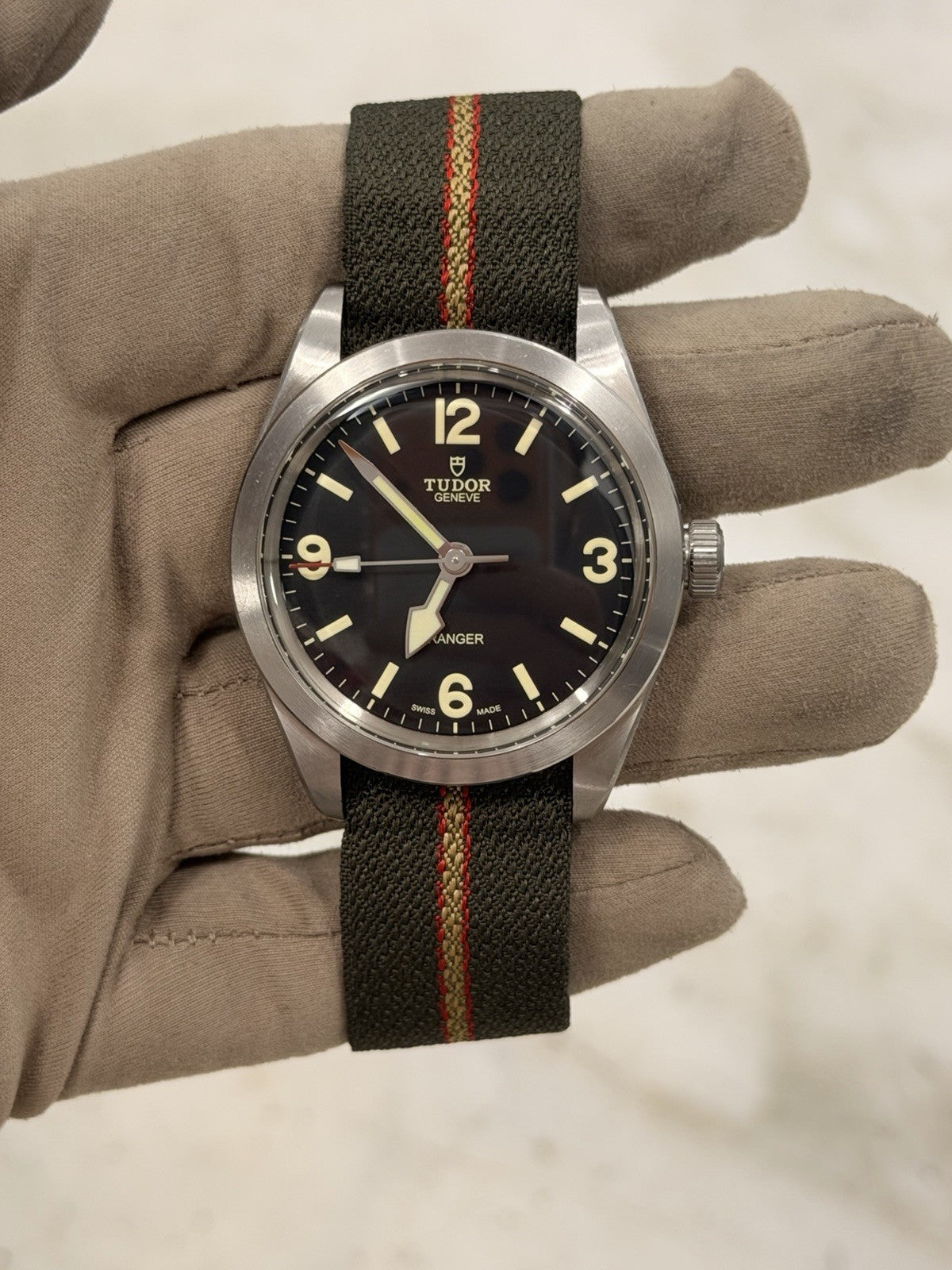 2022 Tudor Ranger Stainless Steel Black Dial Fabric Strap Mens Watch 79950 - B/P
