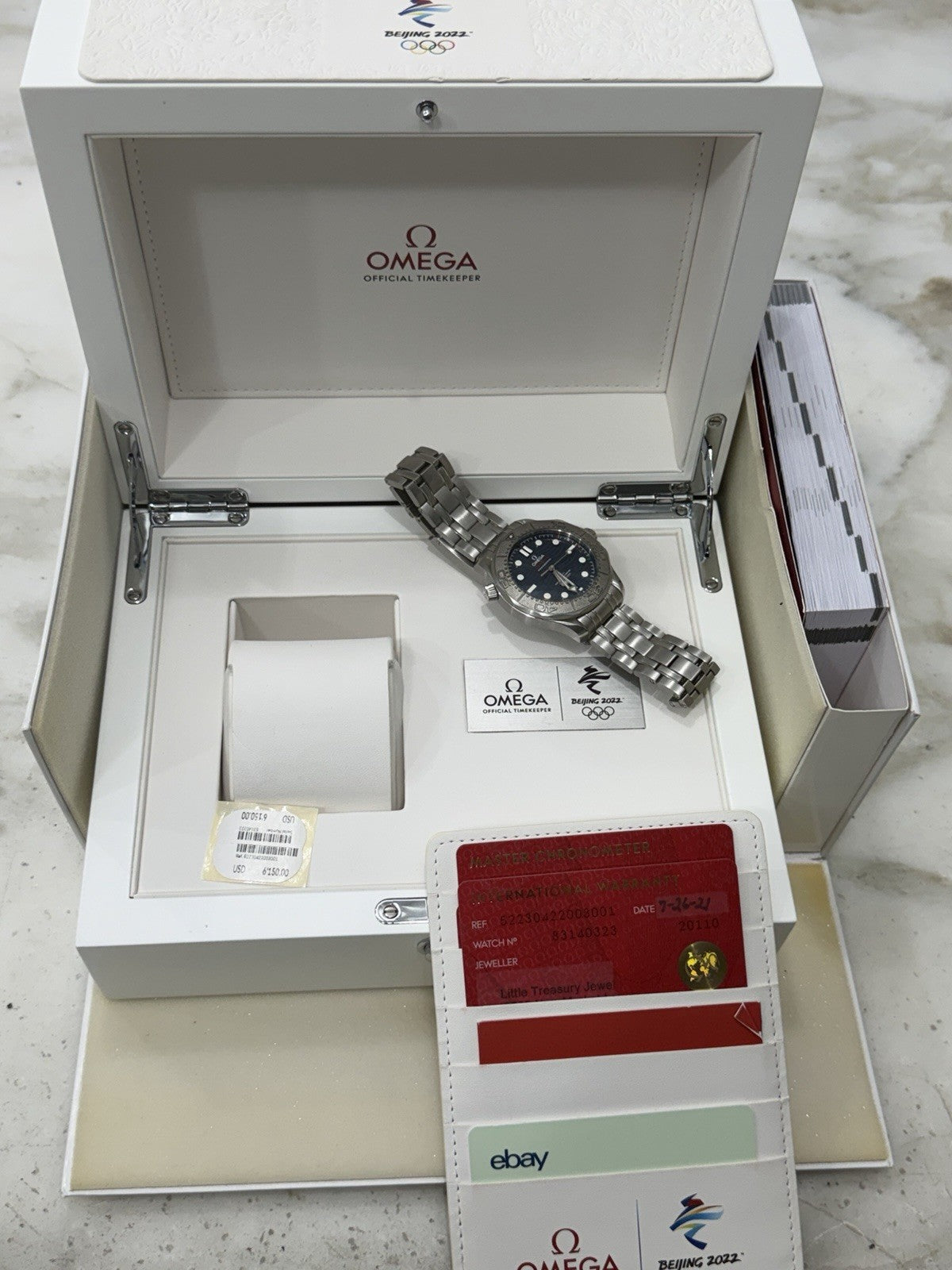 Omega Seamaster "Beijing 2022" Automatic Chronometer Blue Dial Mens Watch