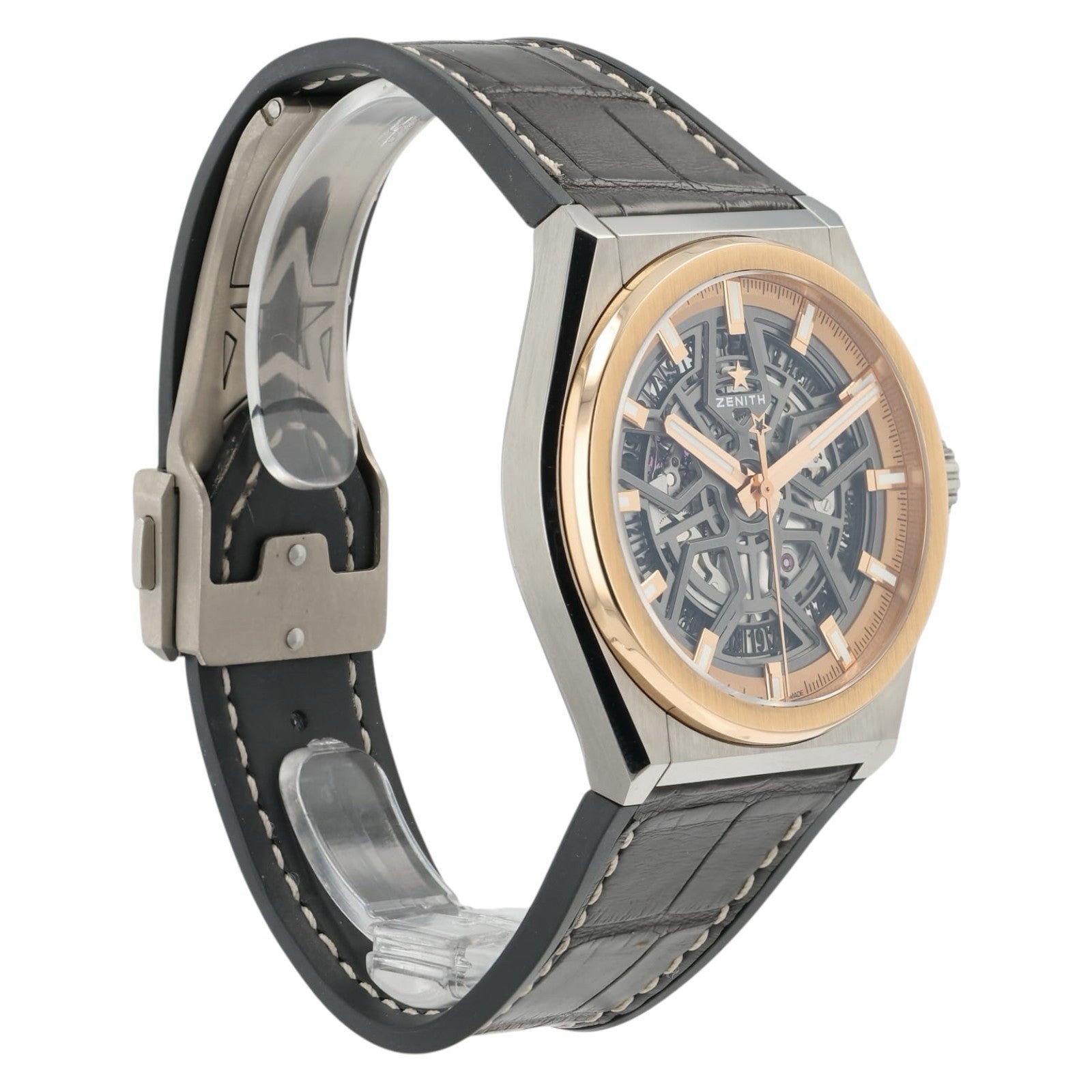 Zenith Defy Skyline Skeleton Dial 18k Rose Gold & Titanium 41mm Mens 87.9001.670