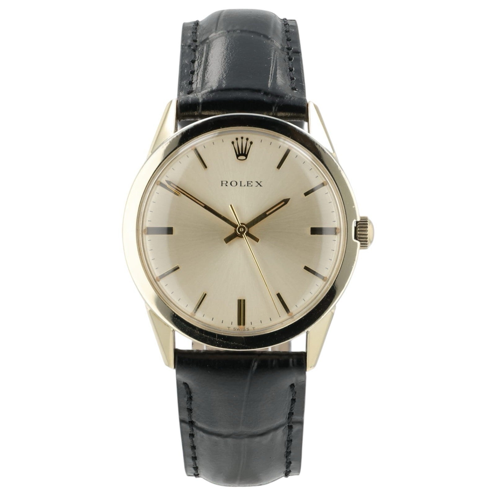 Rolex Long Island Silver Dial 14k Gold Filled 35mm Automatic Men’s Watch 7002