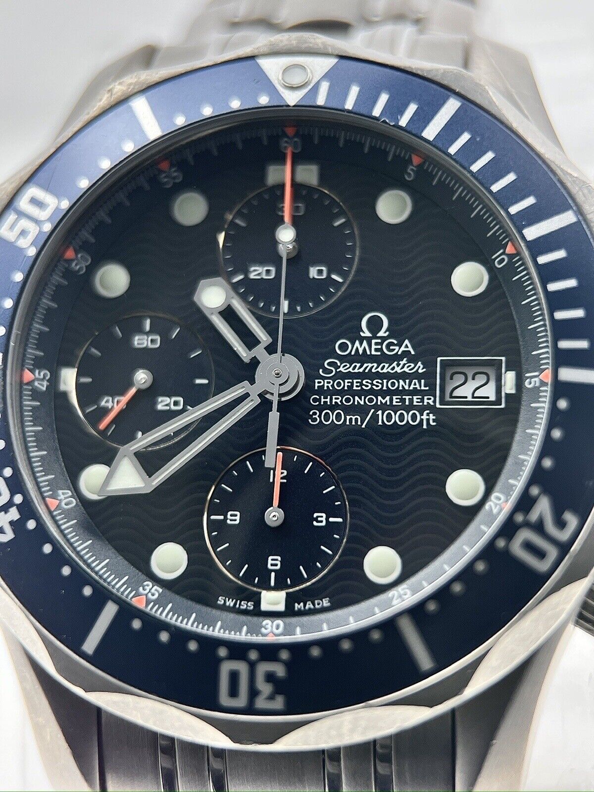 OMEGA Seamaster Titanium 2298.80 Chronograph Navy Dial Automatic Men's Watch