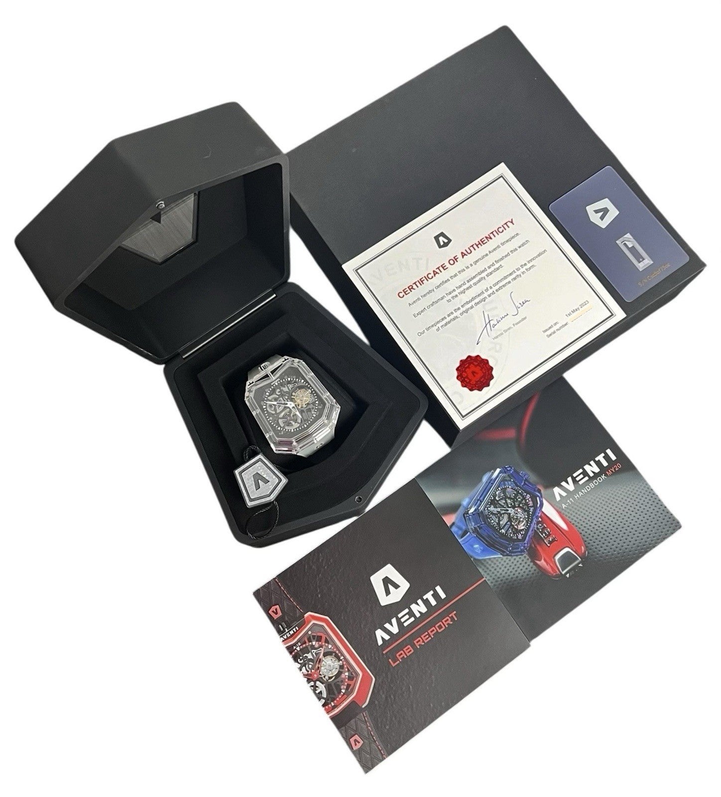 Aventi Sapphire Tourbillon Skeletonized Dial Sapphire Case 48mm Watch A11-S