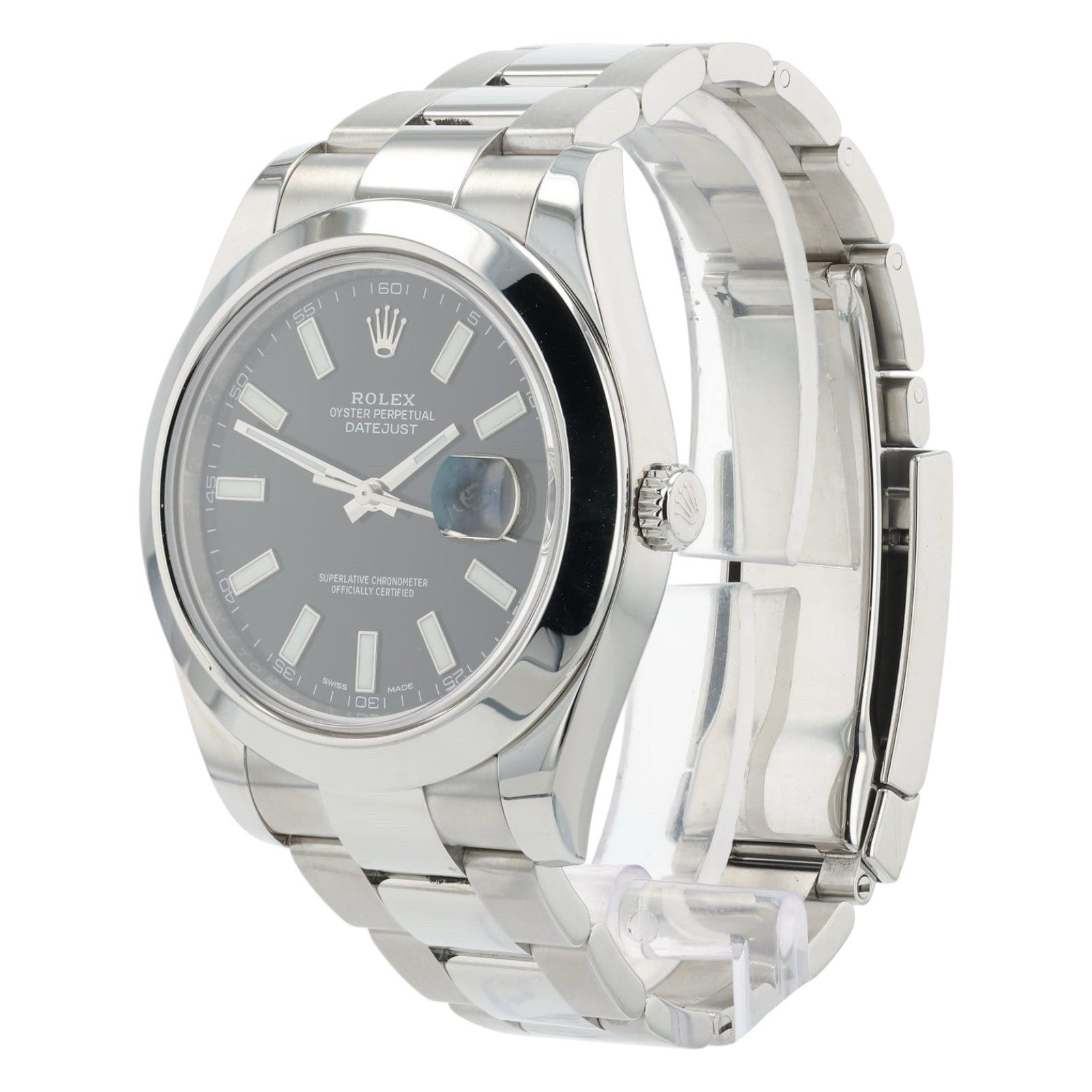 Rolex Datejust Black Dial Stainless Steel 41mm Automatic Men’s Watch 116300