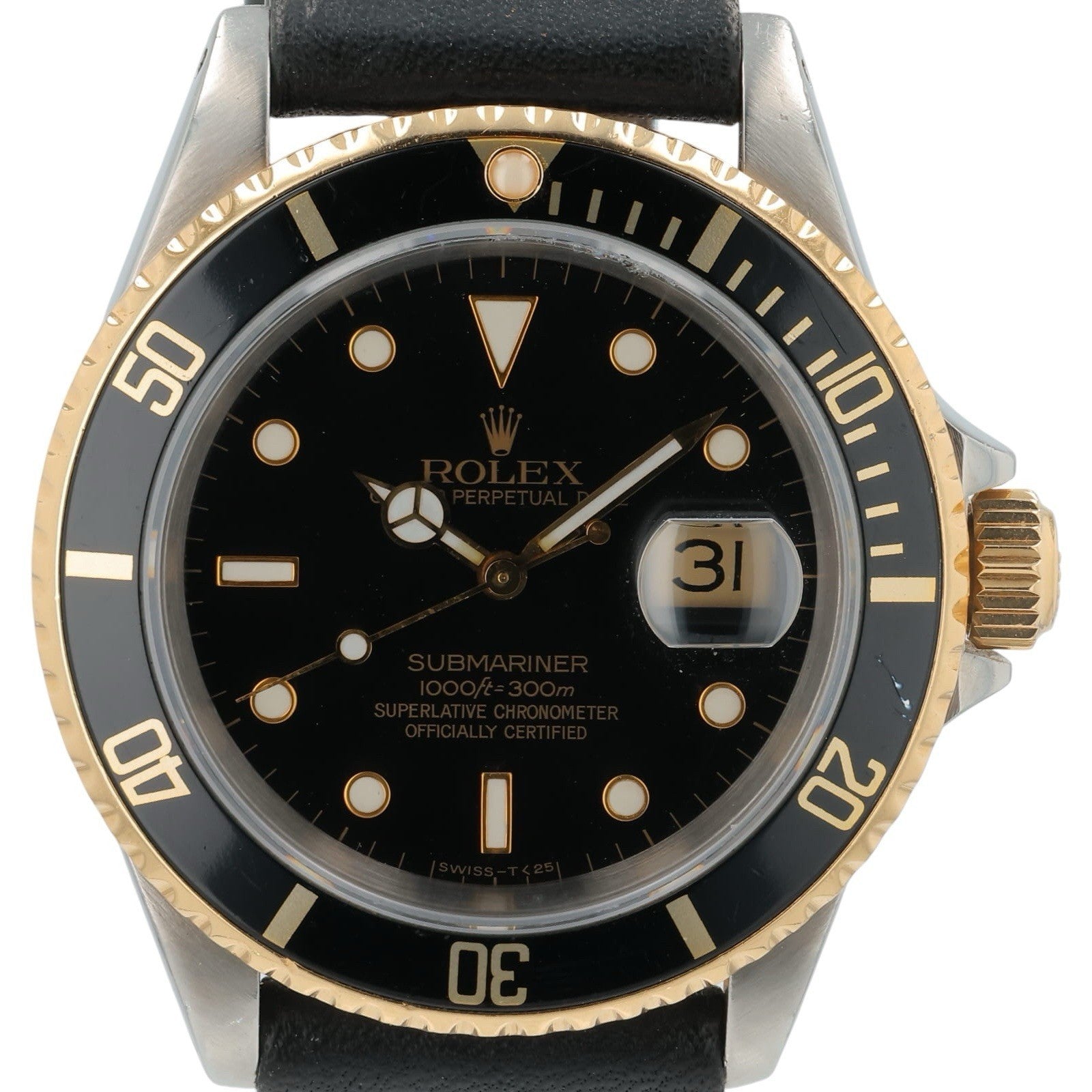 Rolex Submariner Gold & Steel Black Dial 40mm Automatic Men’s Watch 16613LN