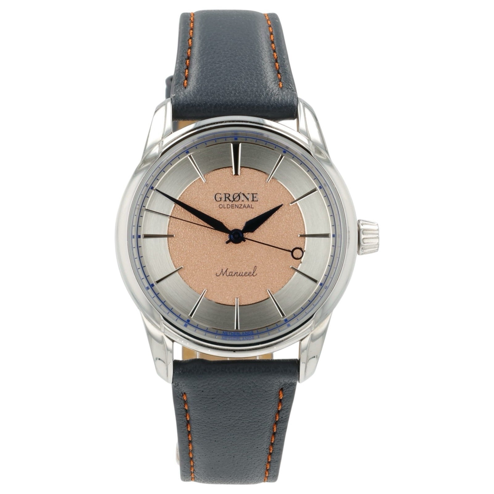 Grone Manueel Salmon Dial Stainless Steel 38mm Manual Wind Men’s Watch