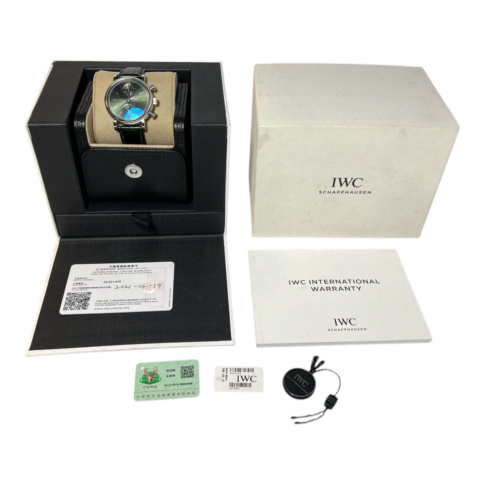 IWC Portifino Chronograph Steel Green Dial 39mm Automatic Men’s Watch IW391405