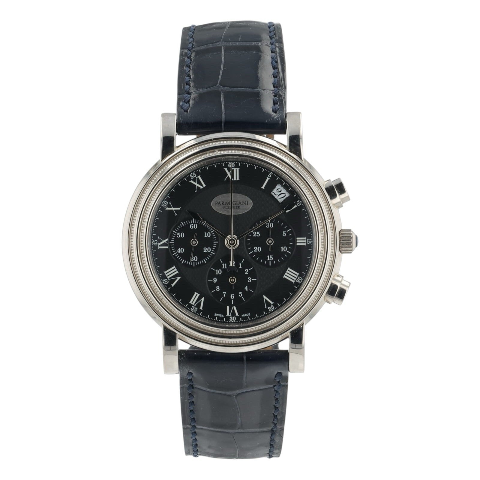 Parmigiani Fleurier Toric 18k White Gold Black Dial 40mm Automatic Mens Watch